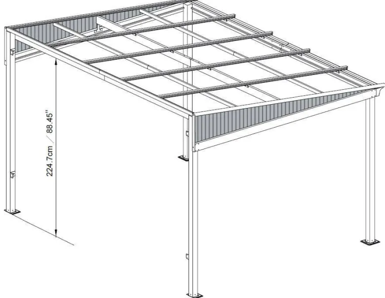 Sojag Terrassenüberdachung St. Barth anthrazit Aluminium B/H/T: ca. 364x240x296 cm
