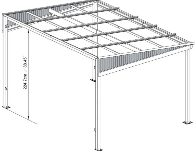 Sojag Terrassenüberdachung St. Barth anthrazit Aluminium B/H/T: ca. 364x240x296 cm