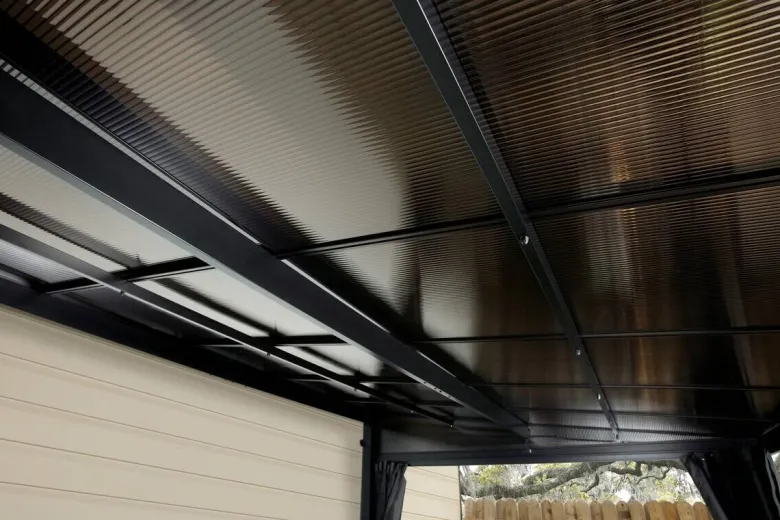 Sojag Terrassenüberdachung St. Barth anthrazit Aluminium B/H/T: ca. 364x240x296 cm
