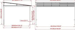 Sojag Terrassenüberdachung St. Barth anthrazit Aluminium B/H/T: ca. 424x240x296 cm