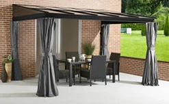 Sojag Terrassenüberdachung St. Barth anthrazit Aluminium B/H/L: ca. 363x240x240 cm