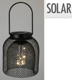 Solarlaterne schwarz Metall B/H/L: ca. 16,5x16,5x20,5 cm