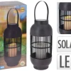Solarlaterne schwarz Rattan Kunststoff B/H: ca. 15x33 cm