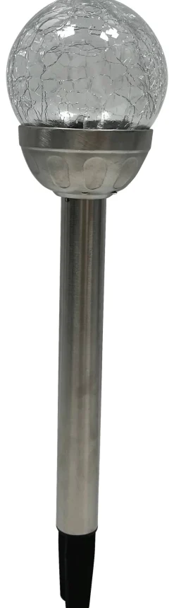 Solarleuchte Edelstahloptik Glas Kunststoff H/D: ca. 38x8 cm