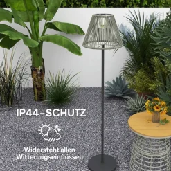 Solarleuchte grau Polyethylen Stahl B/H/L: ca. 33x135x33 cm