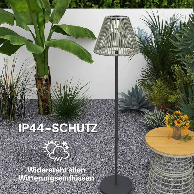 Solarleuchte grau Polyethylen Stahl B/H/L: ca. 33x135x33 cm