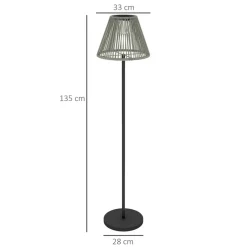 Solarleuchte grau Polyethylen Stahl B/H/L: ca. 33x135x33 cm