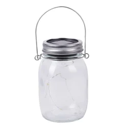 Solarleuchte klar Glas H/D: ca. 14x8 cm