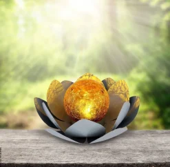 Solarleuchte orange grau B/H: ca. 25x9 cm