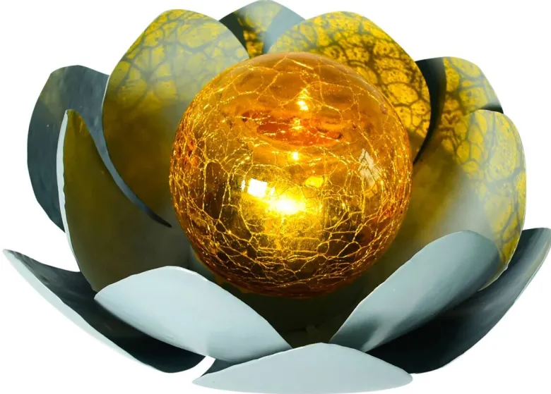 Solarleuchte orange grau B/H: ca. 25x9 cm