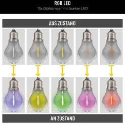 Solar-Lichterkette multicolor B/H/T: ca. 370x370x6 cm