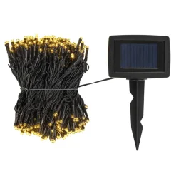 Solarlichterkette 2 m warmweiß schwarz Kunststoff L: ca. 400 cm