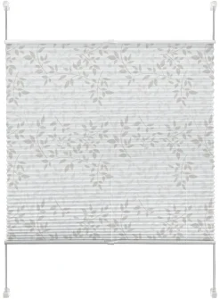 Spannplissee Blätter taupe B/L: ca. 60x220 cm