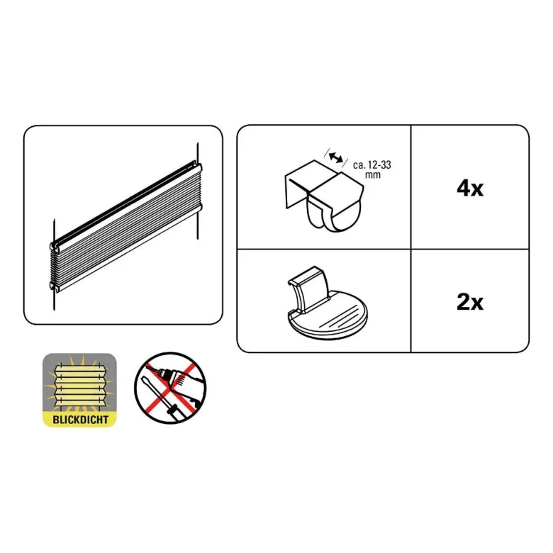Spannplissee Easyfix Pia grau B/L: ca. 65x130 cm