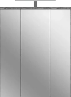 Spiegelschrank BLAKE Rauchsilber Nachbildung weiß Hochglanz B/H/T: ca. 60x77x21 cm