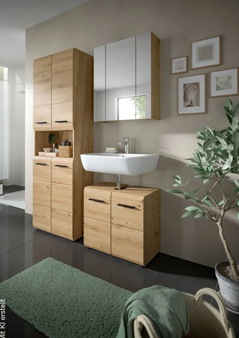 Spiegelschrank Ice Artisan Oak Nachbildung B/H/T: ca. 60x70x18 cm