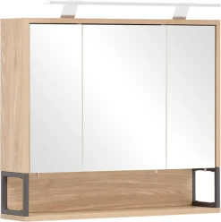 Spiegelschrank Limone Eiche hell Nachbildung B/H/T: ca. 70x66,1x16 cm