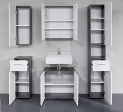 Spiegelschrank Line Rauchsilber Nachbildung B/H/T: ca. 60x67x18 cm