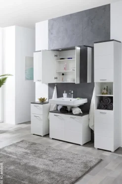 Spiegelschrank Praya Dark Concret Nachbildung weiß B/H/T: ca. 79x71x28 cm