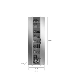 Spiegelschrank PROJEKT Eiche Artisan Nachbildung Spiegel Spanplatte B/H/T: ca. 61x193x34 cm