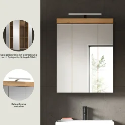 Spiegelschrank Scout Eiche Artisan Nachbildung salbei Nachbildung B/H/T: ca. 60x79x37 cm