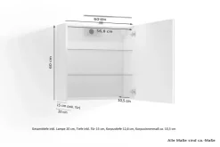 Spiegelschrank SPREE anthrazit B/H/T: ca. 60x60x15 cm