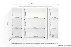 Spiegelschrank SPREE anthrazit B/H/T: ca. 90x60x15 cm