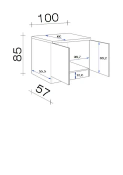 Spülenschrank Capri schwarz matt B/H/T: ca. 100x85x60 cm
