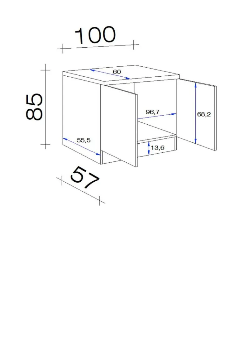 Spülenschrank Capri schwarz matt B/H/T: ca. 100x85x60 cm