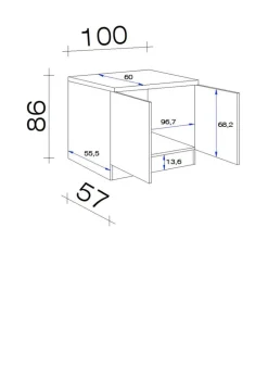 Spülenschrank Valero weiß Hochglanz B/H/T: ca. 100x86x60 cm