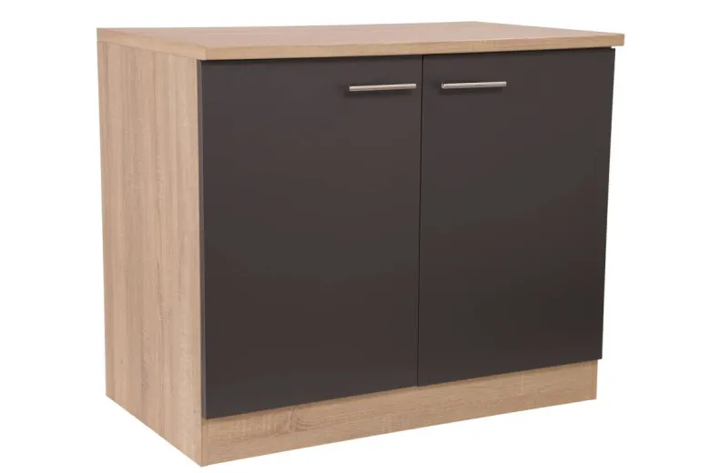 Spülenunterschrank Merle grau B/H/T: ca. 100x85x60 cm