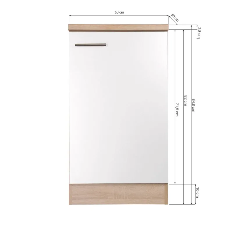 Spülenunterschrank Merle weiß B/H/T: ca. 50x85x60 cm