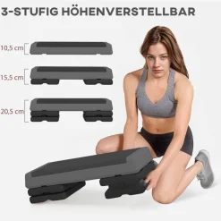 SPORTNOW Aerobic-Stepper grau B/H/L: ca. 36x20,5x77 cm