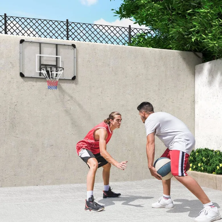 SPORTNOW Basketballkorb transparent Stahl B/H/L: ca. 61x73x113 cm