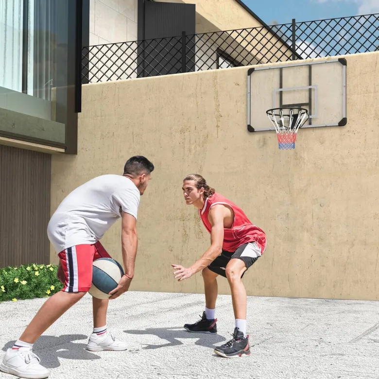 SPORTNOW Basketballkorb transparent Stahl B/H/L: ca. 61x73x113 cm
