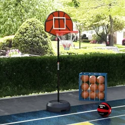 SPORTNOW Basketballständer braun Stahl B/H/L: ca. 38x179x38 cm