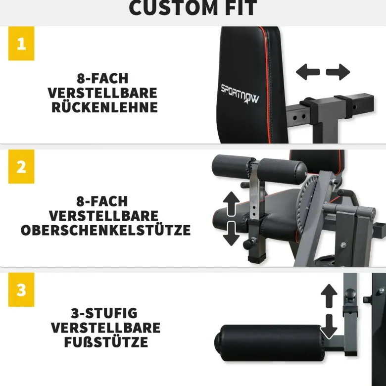 SPORTNOW Beinstrecker schwarz Stahl B/H/L: ca. 90x105x100 cm