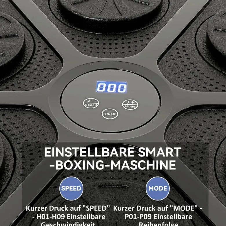 SPORTNOW Boxmaschine + Musik schwarz Kunstleder B/H/L: ca. 44,6x7,5x41,8 cm