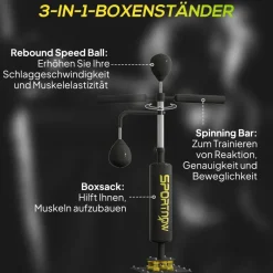 SPORTNOW Boxsack schwarz Kunstleder B/H/L: ca. 36x205x107 cm