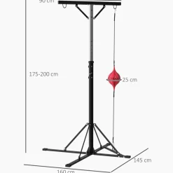 SPORTNOW Boxsackständer schwarz Stahl B/H/L: ca. 145x220x160 cm