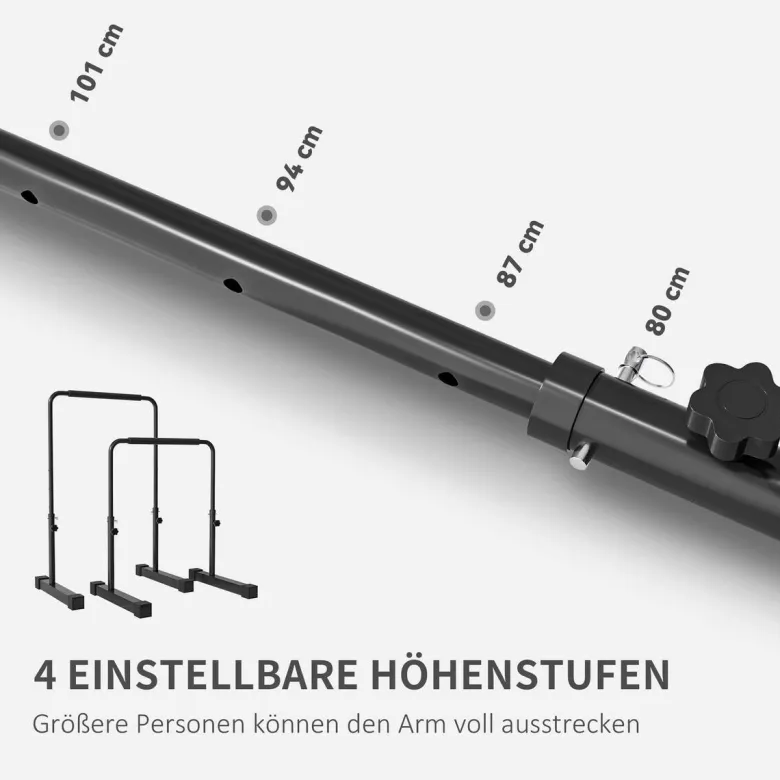 SPORTNOW Dip Station schwarz Stahl B/H/L: ca. 50x100x70 cm