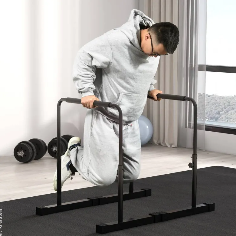 SPORTNOW Dip Station schwarz Stahl B/H/L: ca. 50x100x70 cm