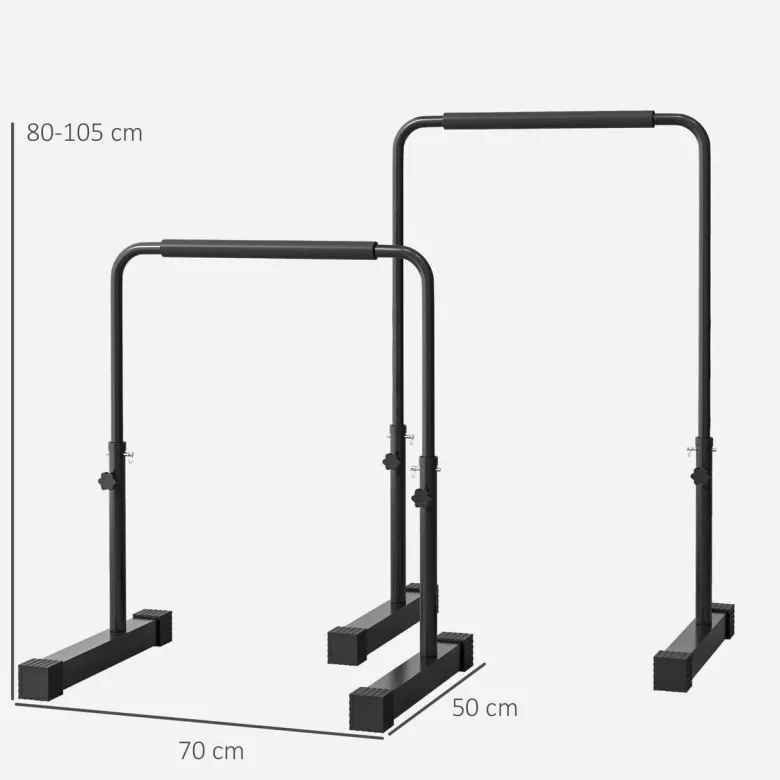 SPORTNOW Dip Station schwarz Stahl B/H/L: ca. 50x100x70 cm
