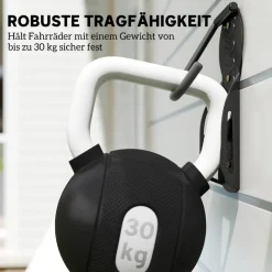 SPORTNOW Fahrrad-Wandhalterung schwarz schwarz B/H/L: ca. 10,5x4x25,5 cm