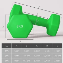 SPORTNOW Hantelset mehrfarbig Kunststoff B/H/L: ca. 10x30x42 cm