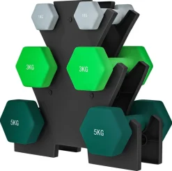SPORTNOW Hantelset mehrfarbig Metall B/H/L: ca. 10x34x34 cm