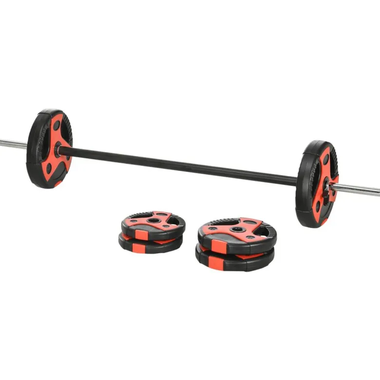 SPORTNOW Hantel-Set rot Kunststoff B/H/L: ca. 17x140x17 cm