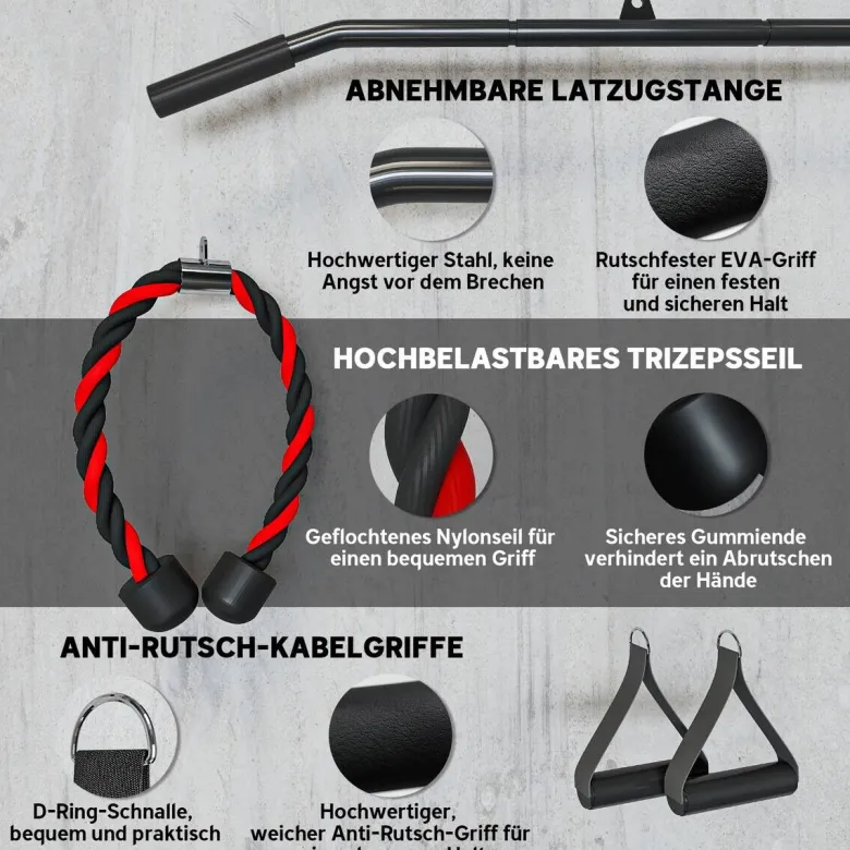 SPORTNOW Kabelzugsystem schwarz Nylon B/H/L: ca. 2,5x200x98 cm