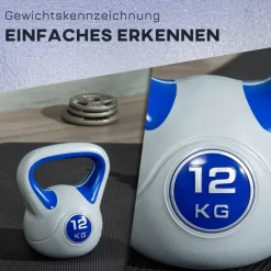 SPORTNOW Kettlebell blau Kunststoff B/H/L: ca. 17x28x24 cm