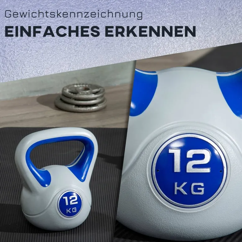 SPORTNOW Kettlebell blau Kunststoff B/H/L: ca. 17x28x24 cm